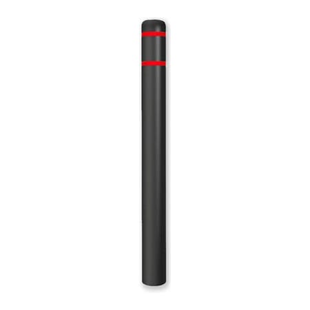 Post Guard¬Æ Bollard Cover 4.5Dia. X 52 H, Black/Red Tape